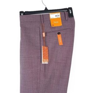 Tallia Men's Slim-Fit Stretch Wool Blend Suit Pants Plum 30x30 NWT